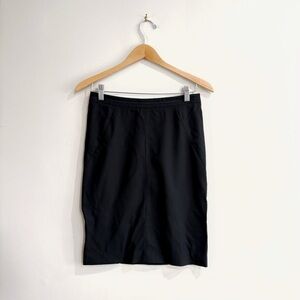 Theory Black Pencil Skirt Size 00 – Back Zip, Double Slit, Office Career